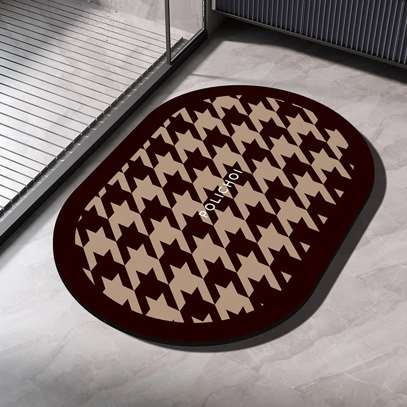 Tapis de bain en diatomite à séchage rapide - Tapis de salle de bain antidérapant et ultra absorbant