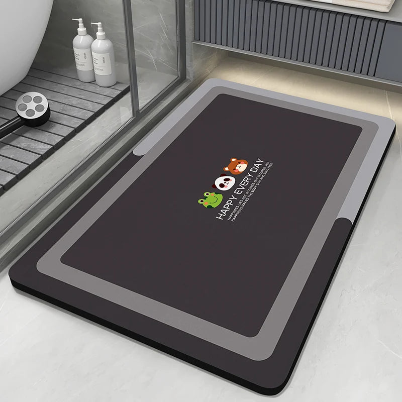 Tapis de bain en diatomite à séchage rapide - Tapis de salle de bain antidérapant et ultra absorbant