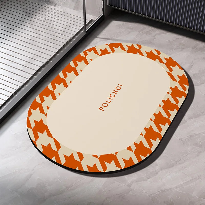 Tapis de bain en diatomite à séchage rapide - Tapis de salle de bain antidérapant et ultra absorbant