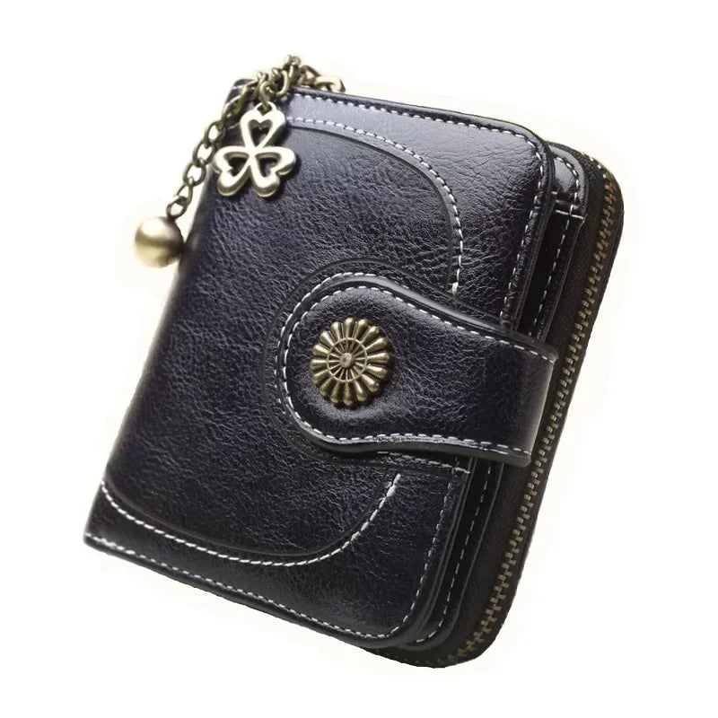 🌟 Elegance Meets Functionality – Stylish Women's PU Leather Coin Purse with Keychain Accent