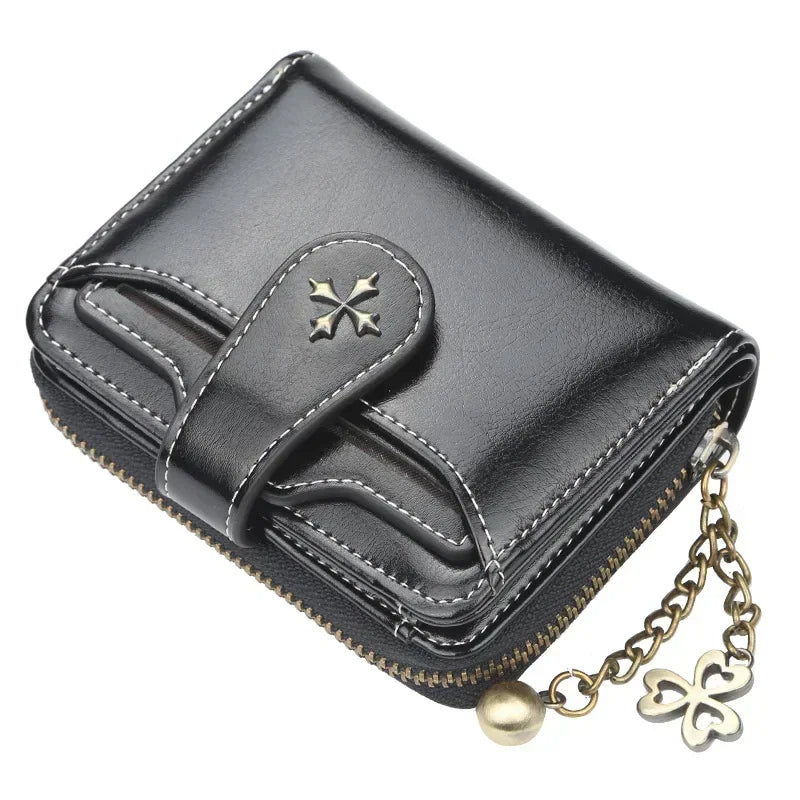 🌟 Elegance Meets Functionality – Stylish Women's PU Leather Coin Purse with Keychain Accent