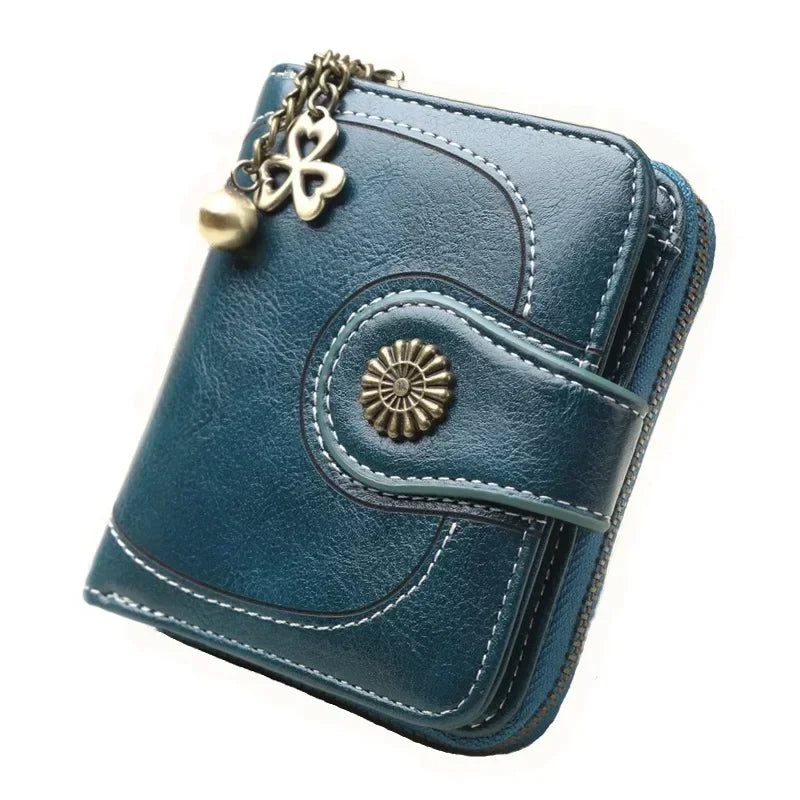 🌟 Elegance Meets Functionality – Stylish Women's PU Leather Coin Purse with Keychain Accent