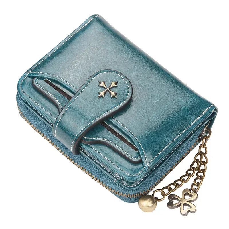 🌟 Elegance Meets Functionality – Stylish Women's PU Leather Coin Purse with Keychain Accent