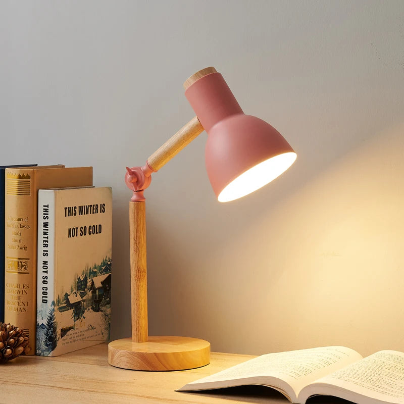 Nordic Style Wooden LED Table Lamp – Minimalist Eye Protection for Your Bedroom and Study 💡✨