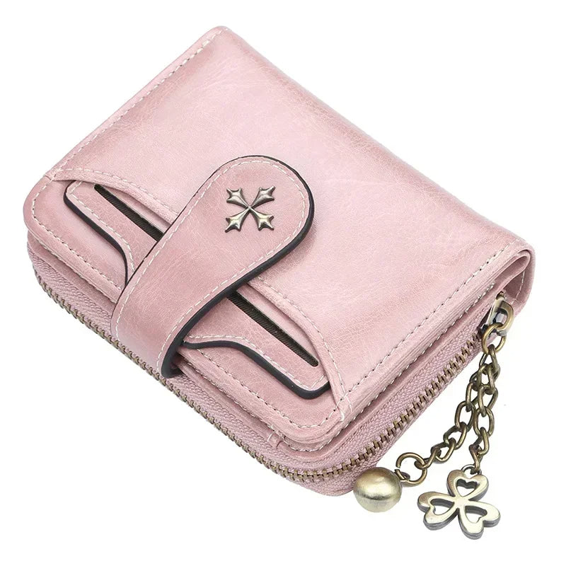 🌟 Elegance Meets Functionality – Stylish Women's PU Leather Coin Purse with Keychain Accent