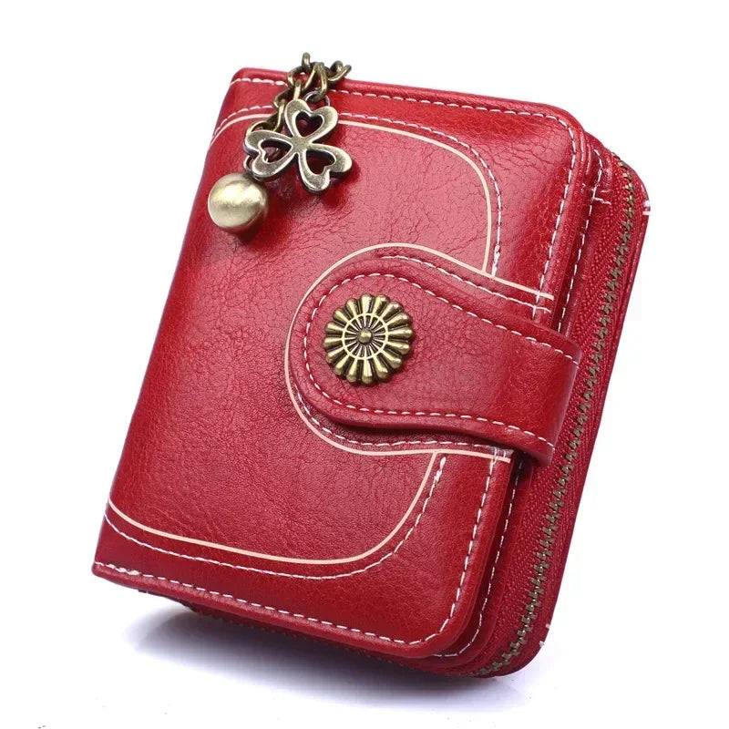 🌟 Elegance Meets Functionality – Stylish Women's PU Leather Coin Purse with Keychain Accent