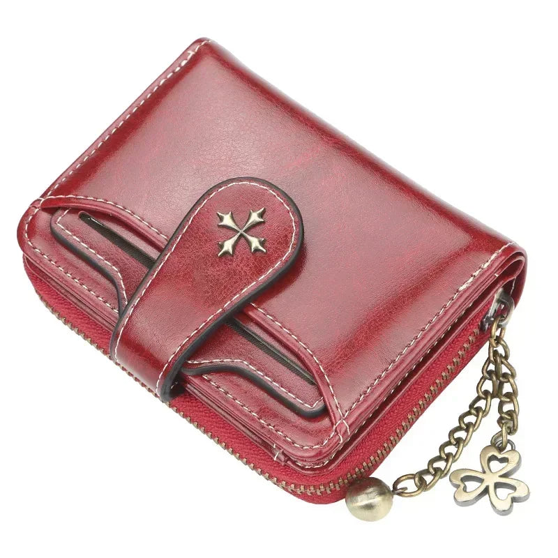 🌟 Elegance Meets Functionality – Stylish Women's PU Leather Coin Purse with Keychain Accent