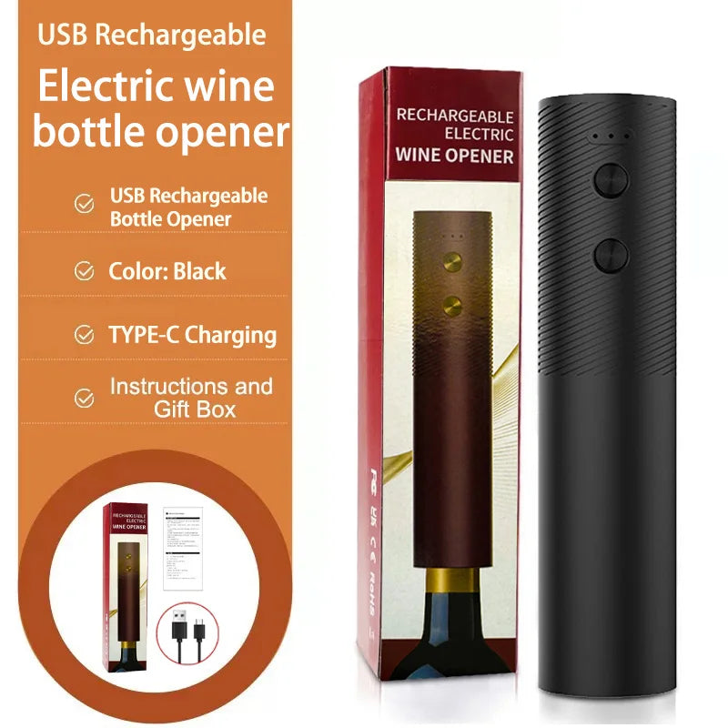 Set di apribottiglie elettrico per vino con base di ricarica USB: perfetto per gli amanti del vino! 🍷