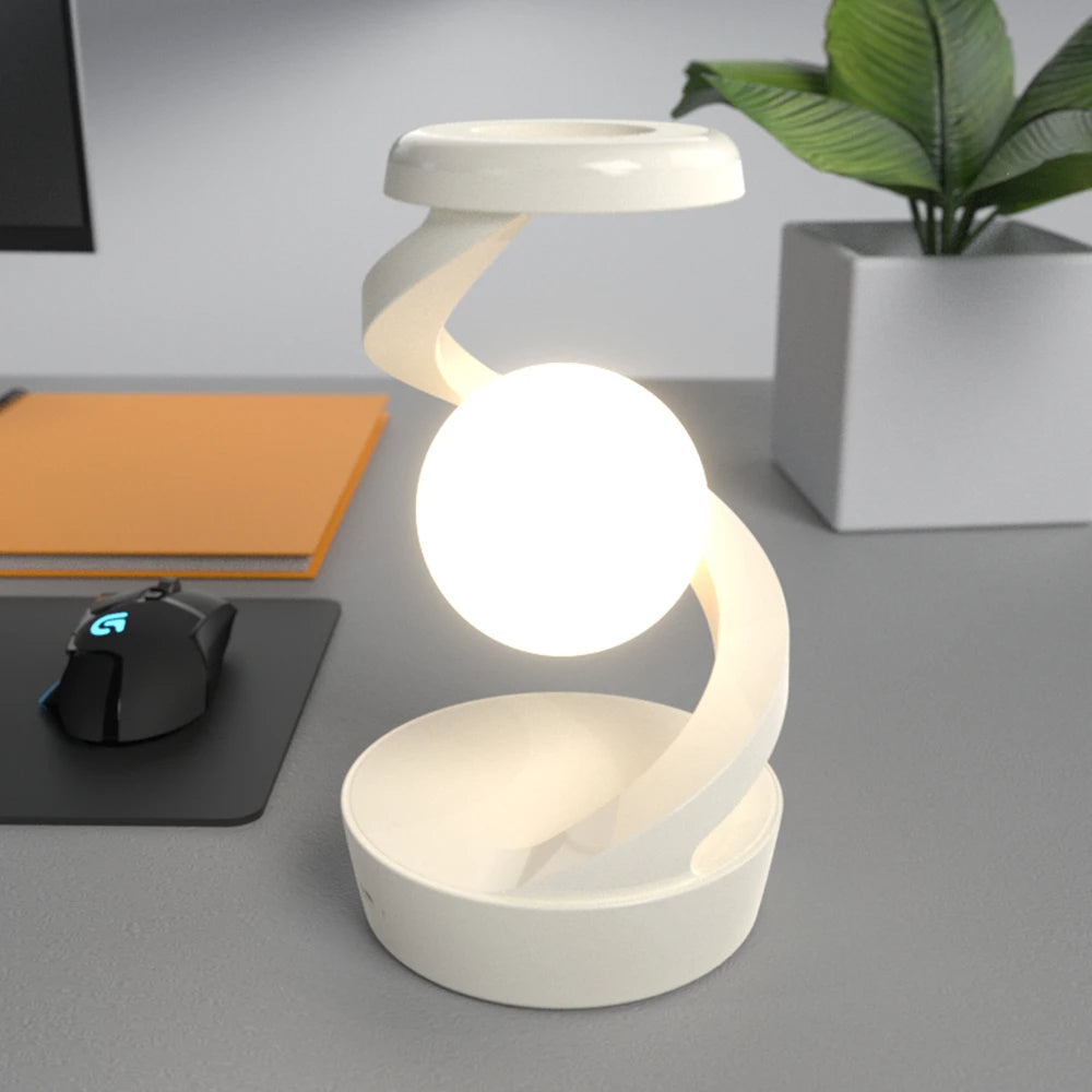 Lampe flottante rotative avec veilleuse RVB et chargement sans fil ⚡