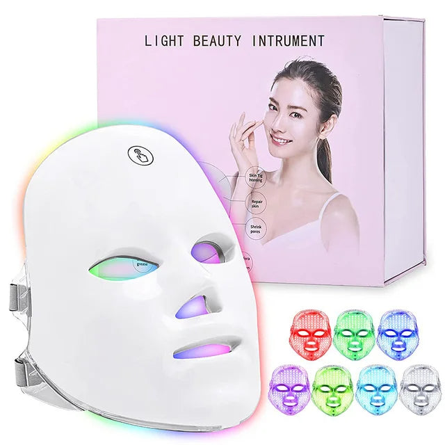 Masque de beauté à photothérapie LED 7 couleurs