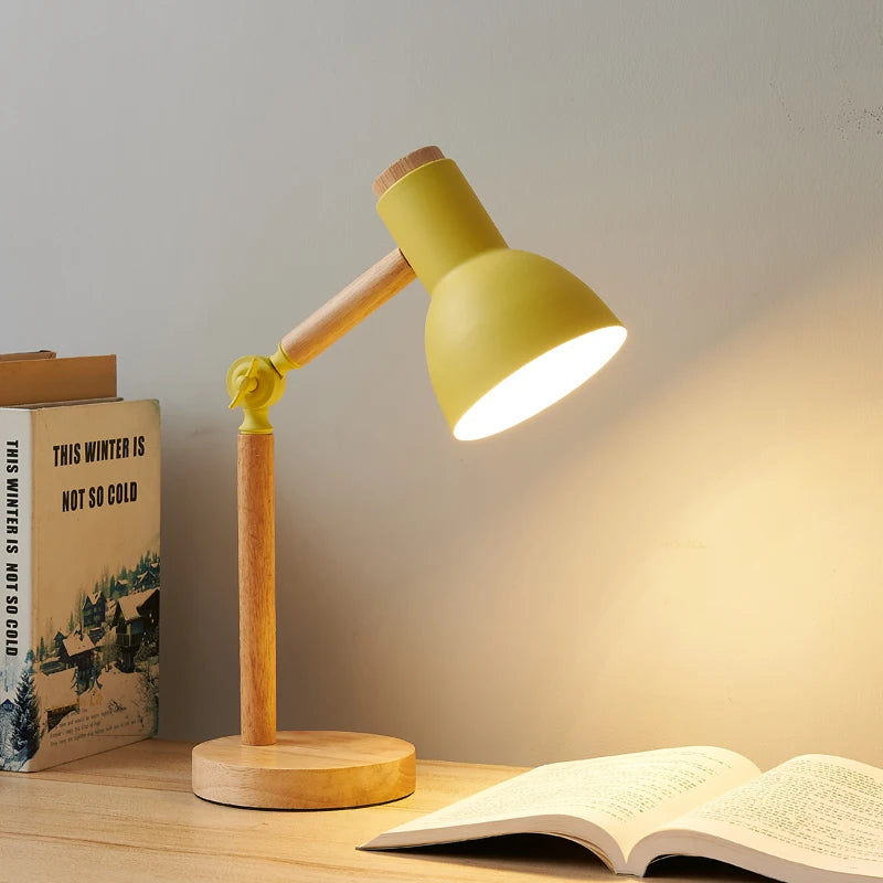 Lampada da tavolo a LED in legno in stile nordico: protezione minimalista per gli occhi per la tua camera da letto e studio 💡✨